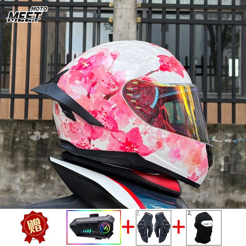 Full Face Motorcycle Helmet With Bluetooth - Casque de moto Bluetooth ORZ, casque
