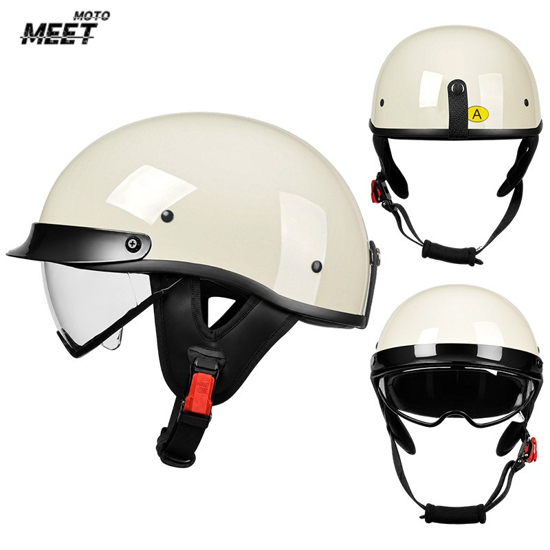 Vintage Open Face Retro Helmet - Casque de moto vintage à face