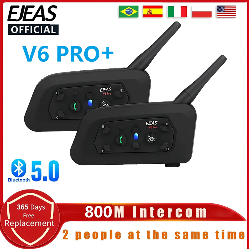 Universal Motorcycle Helmet Intercom Headset - EJEAS V6 PRO Moto Casque Casque