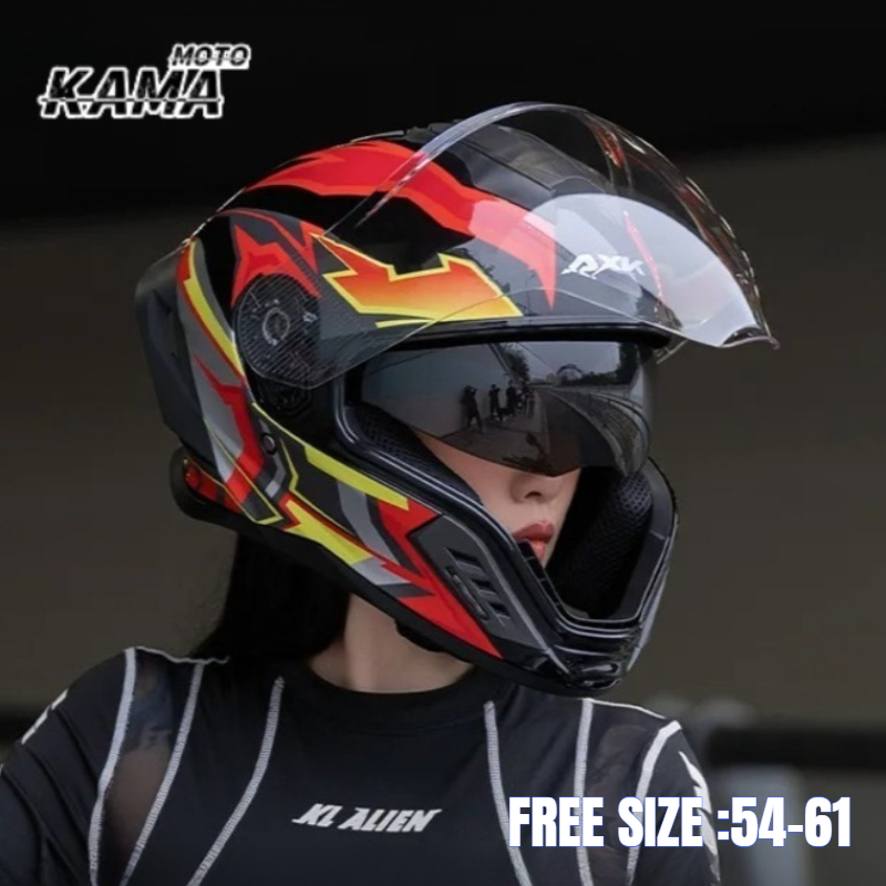 Full Face Motorcycle Helmet With Bluetooth - Casque intégral de moto rétro à