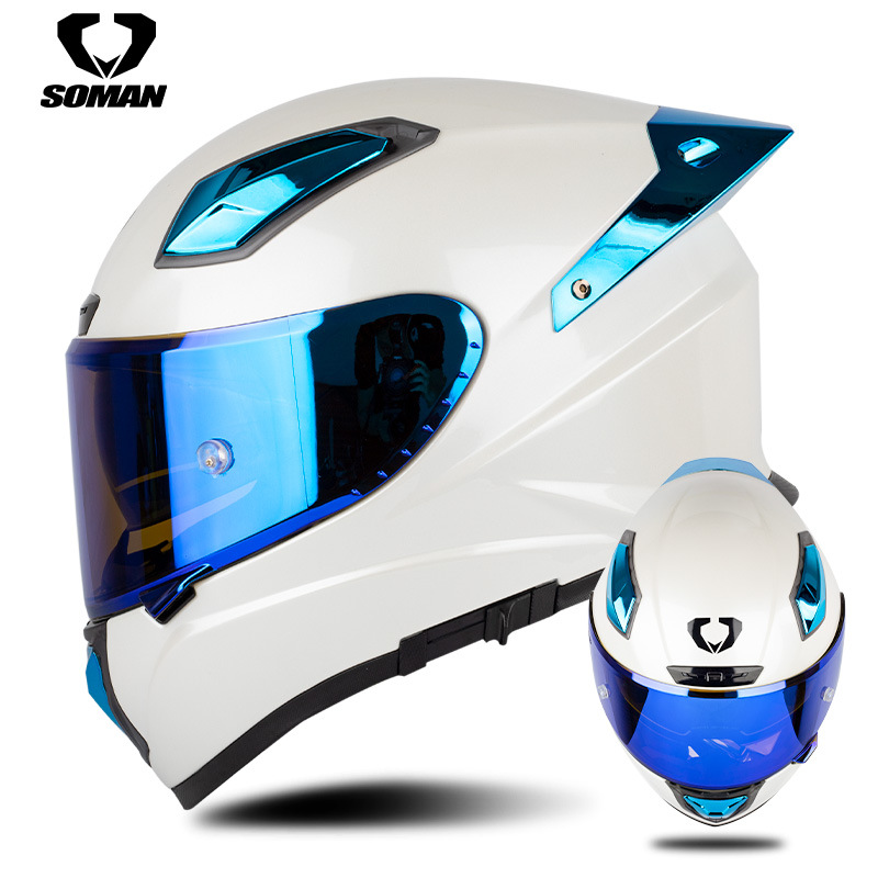 Casque de moto Soman en fibre  - Carbon Fiber Lightweight Motorcycle Helmet avis et prix