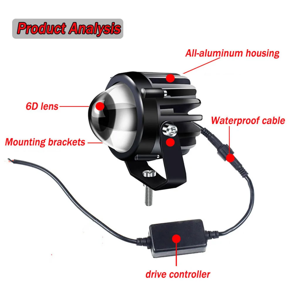 Projecteur de moto lumière Las - Universal Motorcycle Led Headlight Projector avis et prix