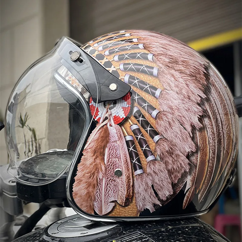 Casque de moto rétro Vintage à - Vintage Open Face Retro Helmet avis et prix