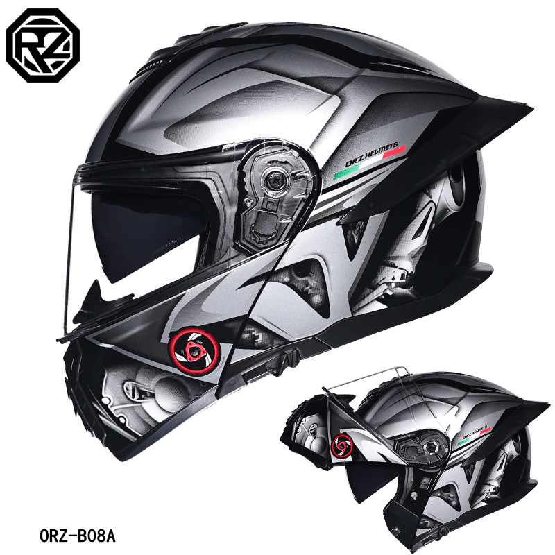 Casque de moto ORZ à double vi - Full Face Motorcycle Helmet With Bluetooth avis et prix