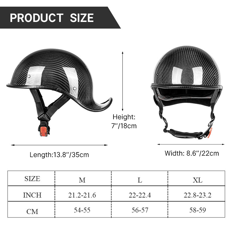 Casque de moto demi-face en fi - Carbon Fiber Lightweight Motorcycle Helmet avis et prix