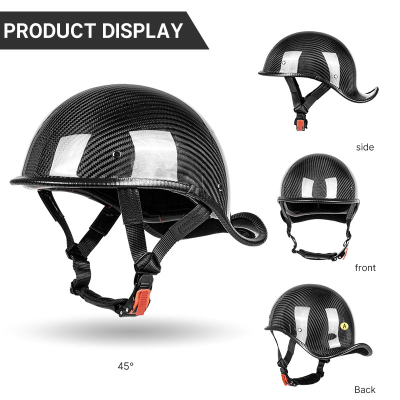 Casque de moto demi-face en fi - Carbon Fiber Lightweight Motorcycle Helmet avis et prix