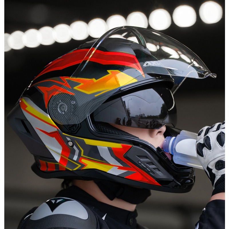 Casque intégral de moto rétro  - Full Face Motorcycle Helmet With Bluetooth avis et prix