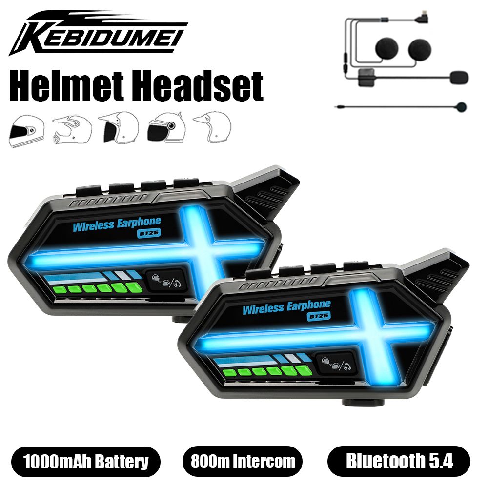 KEBIDUMEI BT26 casque casque h - Universal Motorcycle Helmet Intercom Headset avis et prix
