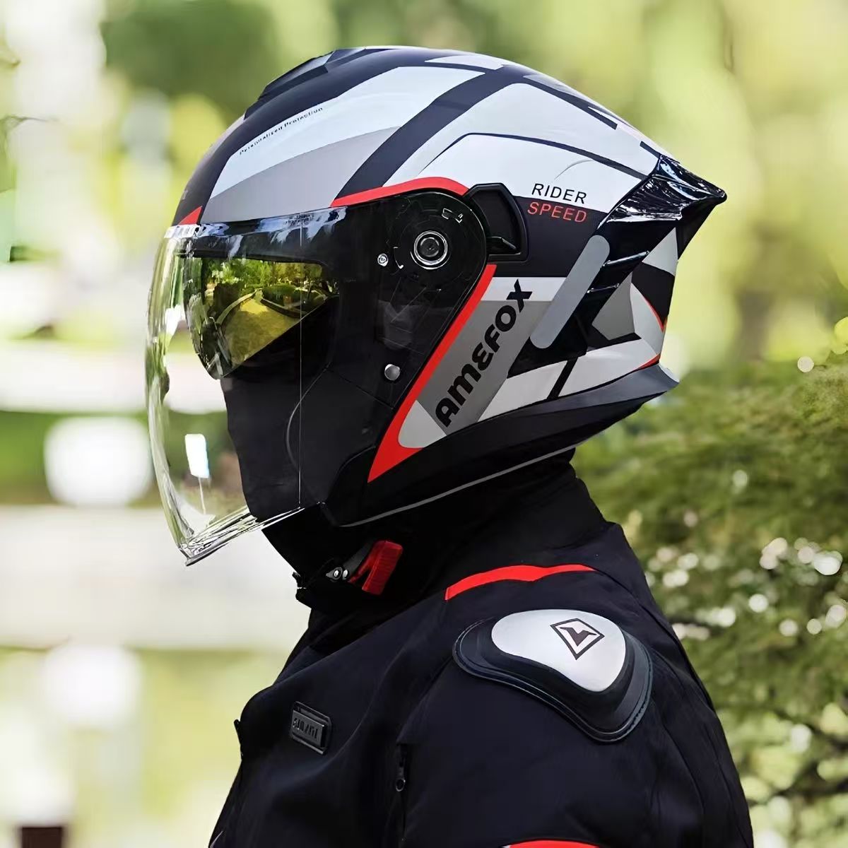 Casque Jet 3/4 à Double Visièr - Motorcycle Helmet Inner Sun Visor Lens avis et prix
